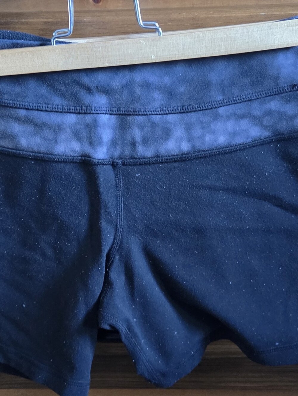 lululemon athletica Black Shorts with Subtle Patterned Waistband